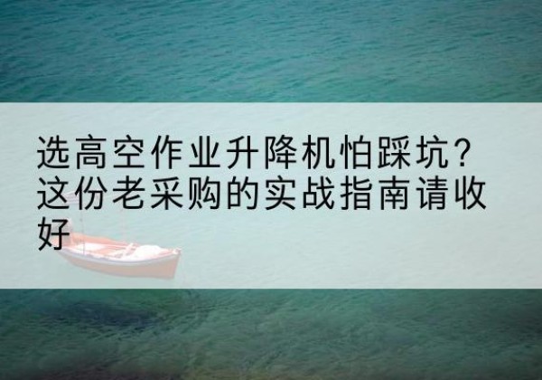 永嘉高空作业升降机厂家推荐-选高空作业升降机怕踩坑？这份老采购的实战指南请收好